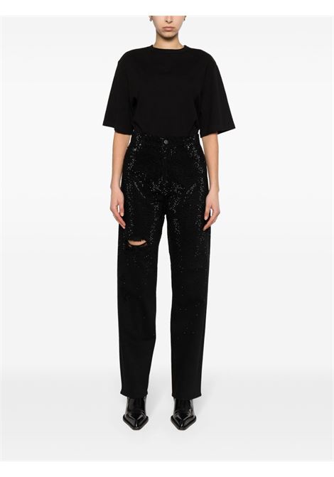 Black crystal-embellished tapered jeans - GOLDEN GOOSE women GOLDEN GOOSE | GWP00844P00147590100